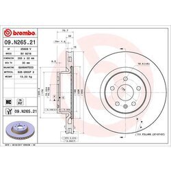 Brzdový kotúč BREMBO 09.N265.21