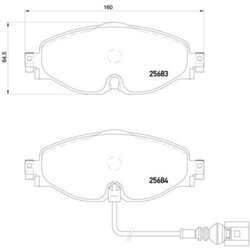 Sada brzdových platničiek kotúčovej brzdy BREMBO P 85 126E