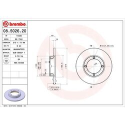 Brzdový kotúč BREMBO 08.5026.20