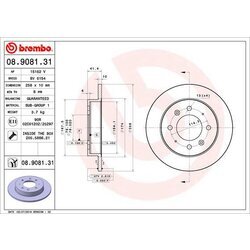 Brzdový kotúč BREMBO 08.9081.31