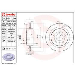 Brzdový kotúč BREMBO 08.9441.10