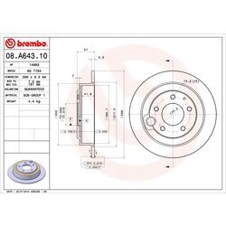 Brzdový kotúč BREMBO 08.A643.10