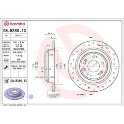 Brzdový kotúč BREMBO 08.B360.1X