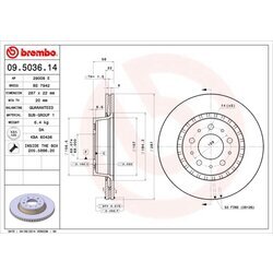 Brzdový kotúč BREMBO 09.5036.14