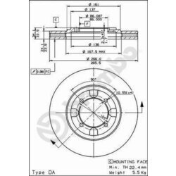 Brzdový kotúč BREMBO 09.5537.10