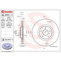 Brzdový kotúč BREMBO 09.D707.11