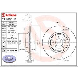 Brzdový kotúč BREMBO 09.D993.11