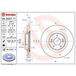 Brzdový kotúč BREMBO 09.E237.11