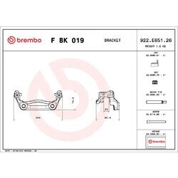 Sada držiakov brzd. strmeňov BREMBO F BK 019