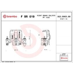 Brzdový strmeň BREMBO F BR 019 - obr. 1