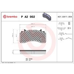 Sada brzdových platničiek kotúčovej brzdy BREMBO P A2 002