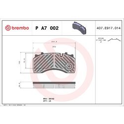 Sada brzdových platničiek kotúčovej brzdy BREMBO P A7 002