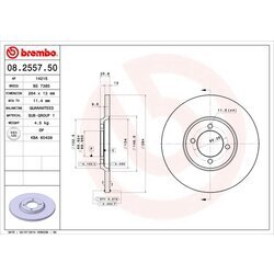 Brzdový kotúč BREMBO 08.2557.50