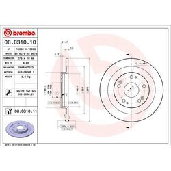 Brzdový kotúč BREMBO 08.C310.11