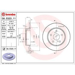 Brzdový kotúč BREMBO 08.E523.11