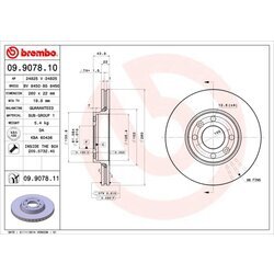 Brzdový kotúč BREMBO 09.9078.11