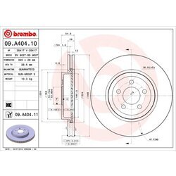 Brzdový kotúč BREMBO 09.A404.10