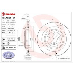 Brzdový kotúč BREMBO 09.A961.11