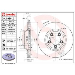 Brzdový kotúč BREMBO 09.C986.21