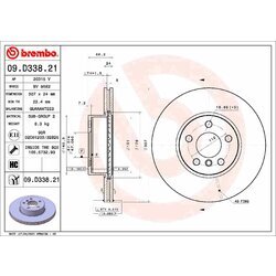 Brzdový kotúč BREMBO 09.D338.21