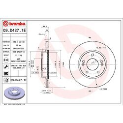 Brzdový kotúč BREMBO 09.D427.1E