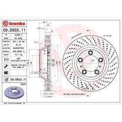 Brzdový kotúč BREMBO 09.D933.11