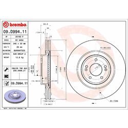 Brzdový kotúč BREMBO 09.D994.11