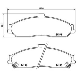 Sada brzdových platničiek kotúčovej brzdy BREMBO P 10 052