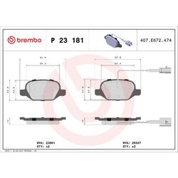 Sada brzdových platničiek kotúčovej brzdy BREMBO P 23 181