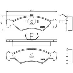 Sada brzdových platničiek kotúčovej brzdy BREMBO P 24 016