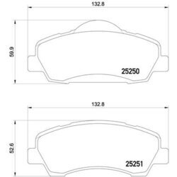 Sada brzdových platničiek kotúčovej brzdy BREMBO P 61 113