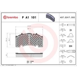 Sada brzdových platničiek kotúčovej brzdy BREMBO P A1 101