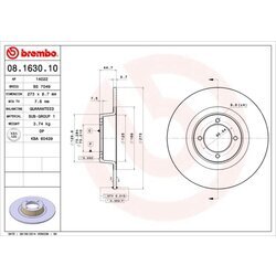 Brzdový kotúč BREMBO 08.1630.10