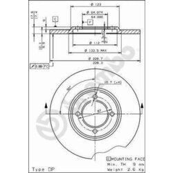 Brzdový kotúč BREMBO 08.2266.10