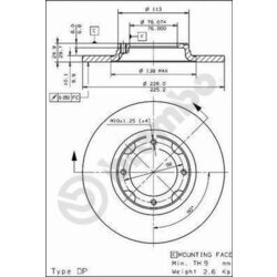 Brzdový kotúč BREMBO 08.4414.10