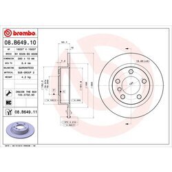 Brzdový kotúč BREMBO 08.B649.10