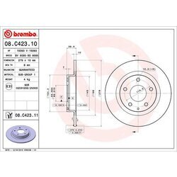 Brzdový kotúč BREMBO 08.C423.11