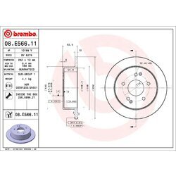 Brzdový kotúč BREMBO 08.E566.11