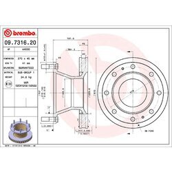 Brzdový kotúč BREMBO 09.7316.20