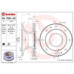 Brzdový kotúč BREMBO 09.7804.60