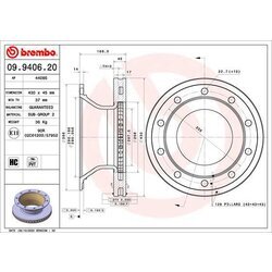 Brzdový kotúč BREMBO 09.9406.20