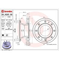 Brzdový kotúč BREMBO 09.A563.90