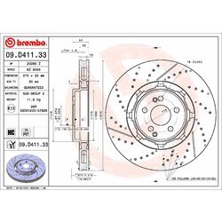 Brzdový kotúč BREMBO 09.D411.33