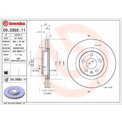 Brzdový kotúč BREMBO 09.D892.11