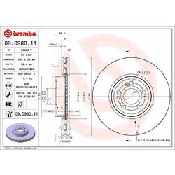 Brzdový kotúč BREMBO 09.D980.11