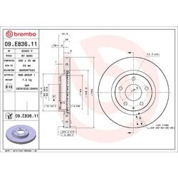 Brzdový kotúč BREMBO 09.E836.11