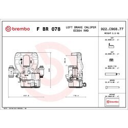 Brzdový strmeň BREMBO F BR 078 - obr. 1