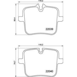 Sada brzdových platničiek kotúčovej brzdy BREMBO P 06 109