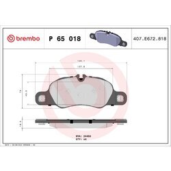 Sada brzdových platničiek kotúčovej brzdy BREMBO P 65 018