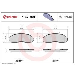 Sada brzdových platničiek kotúčovej brzdy BREMBO P B7 001